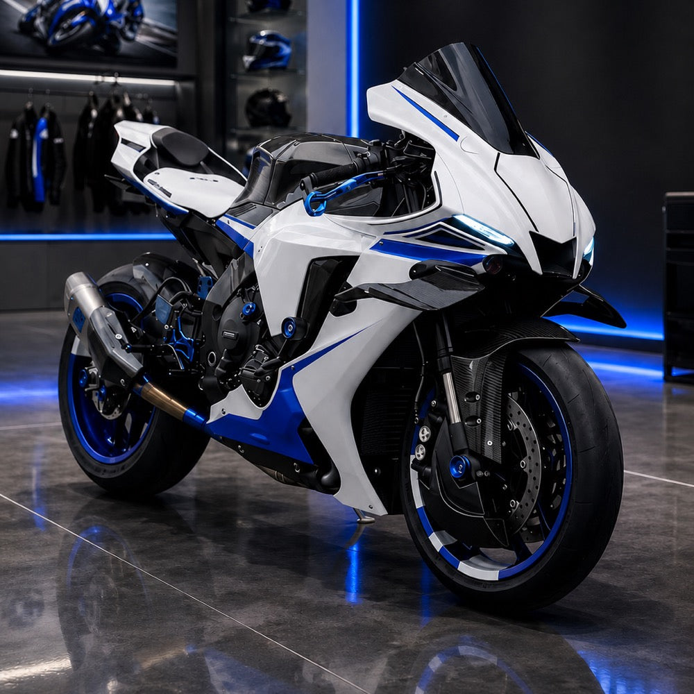 NT Fairing Fit for Yamaha 2020-2026 YZF-R1 N021- Gloss White Blue Black | ABS Injection