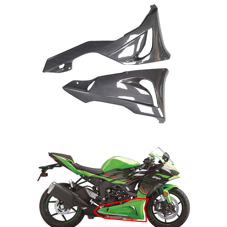 NT 100% Real Carbon Fiber Belly Pan Fit for Kawasaki Ninja 2024-2026 ZX6R 636