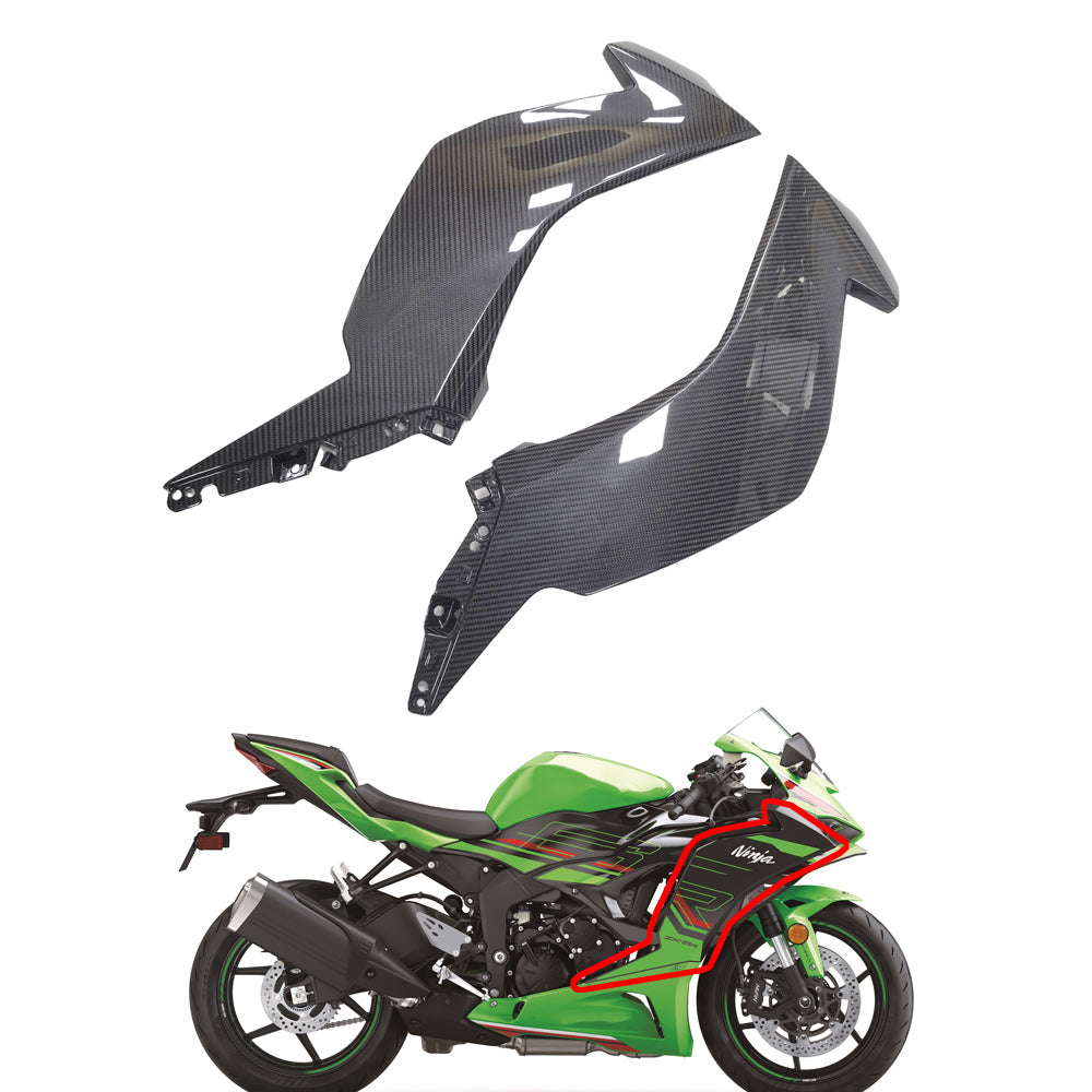 NT Carbon Fiber Side Middle Fairings Fit for Kawasaki Ninja 2024-2026 ZX6R 636