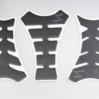 3PC 3D Vinyl Carbon Fiber Look Pro Fuel/Gas Tank Pad Motorcycle/Bike Protector