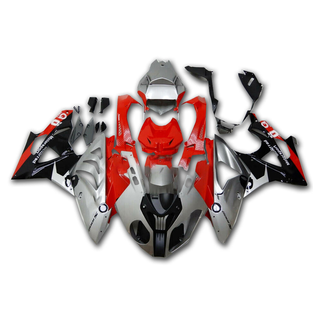 NT Fairing Fit for BMW 2009-2014 S1000RR A037- Sliver Black Red | ABS Injection