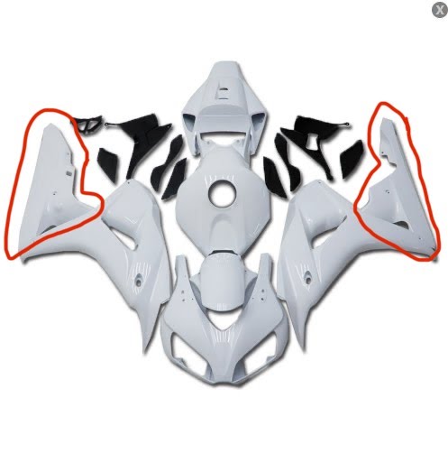 Glossy White Plastic Both lower fairings Fairing Fit for Honda 2006-2007 CBR1000RR