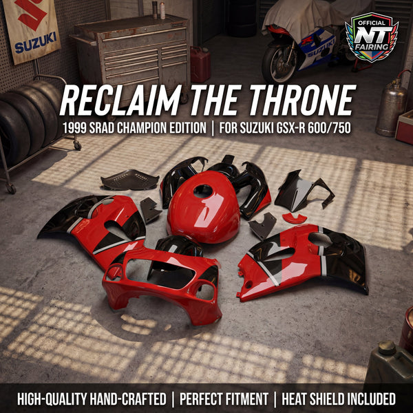 Reclaim the Throne: 1999 Championship Revival Edition Red & Black Fairing Kit for GSXR 600/750 (1996-2000)