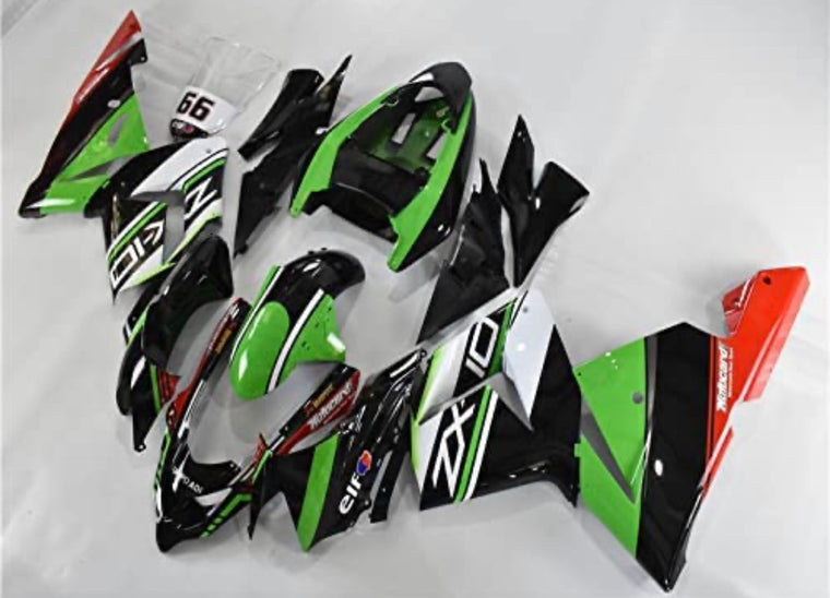 NT Fairing Fit for Kawasaki 2004-2005 ZX-10R N047- Black White Green | ABS Injection