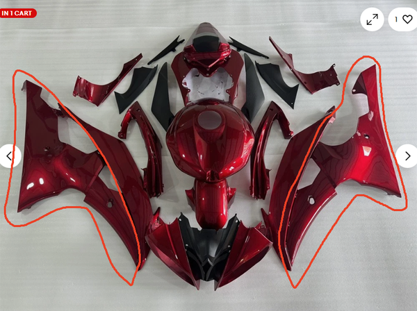 NT Aftermarket Injection ABS Both Sides Lower Plastic Fairing Fit for YZF R6 2008-2016 Gloss Red