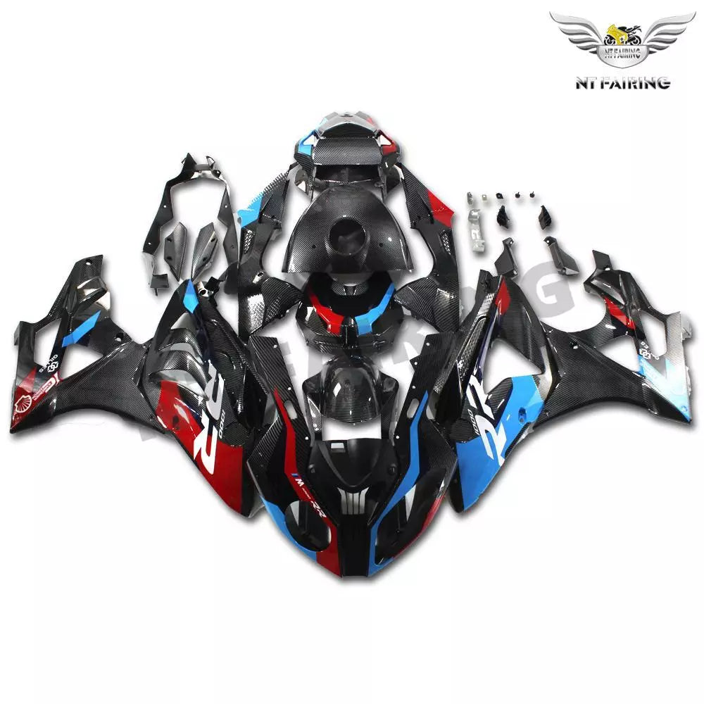 US STOCK NT Fit for 2009-2014 S1000RR Blue Black Carbon Fiber Painted ABS Injection Mold Fairing Plastic N047 Available in CA