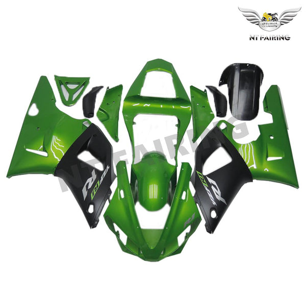 NT Aftermarket Injection ABS Plastic Fairing Fit for YZF R1 2000-2001 Green Black N003