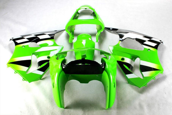 NT Aftermarket Injection ABS Plastic Fairing Fit for ZX6R 636 2000-2002 Green Black White N014