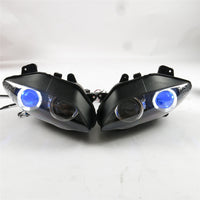 Front Motorcycle Headlight HALO Blue Angel Eye Fit Yamaha 2004-2006 YZF R1