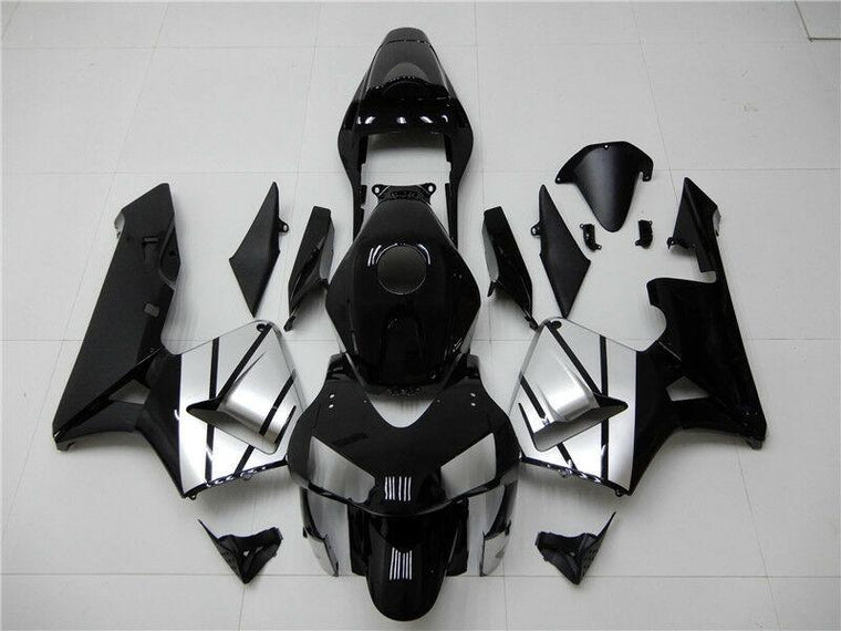 NT Fairing Fit for Honda 2003-2004 CBR600RR N001- Black Silver | ABS Injection