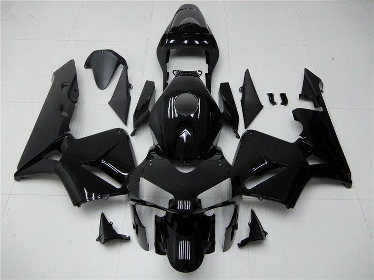 US STOCK NT Aftermarket Injection ABS Plastic Fairing Kit Fit for CBR600RR 2003 2004 Glossy Black N003 Available in CA