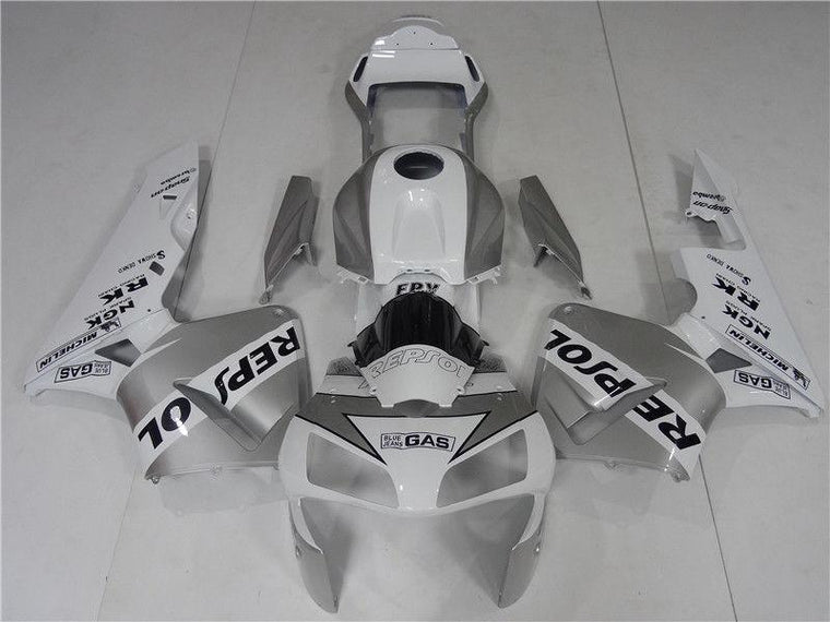 US STOCK NT Aftermarket Injection ABS Plastic Fairing Kit Fit for CBR600RR 2003 2004 Silver White Black N004 Available in CA