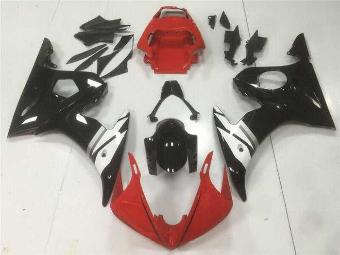 US STOCK NT Aftermarket Injection ABS Plastic Fairing Fit for YZF R6 2003-2005 Red Black White N001 Available in CA