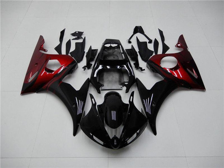NT Fairing Fit for Yamaha 2003-2005 YZF-R6 N002- Black Red | ABS Injection