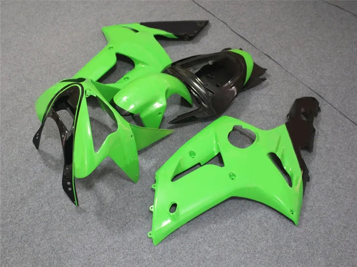 NT Aftermarket Injection ABS Plastic Fairing Fit for ZX6R 636 2003-2004 Green Black N001