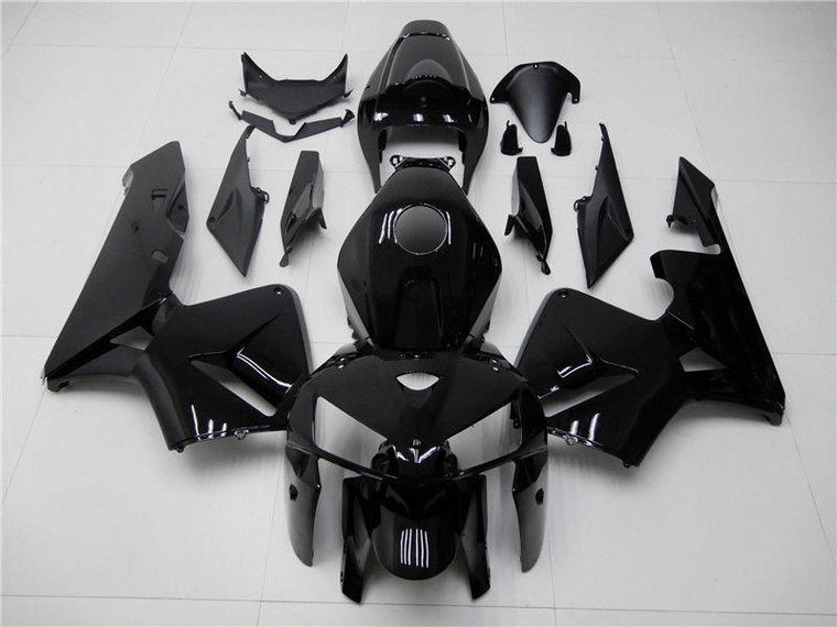 US STOCK NT Aftermarket Injection ABS Plastic Fairing Kit Fit for CBR600RR 2005 2006 Glossy Black N027 Available in CA