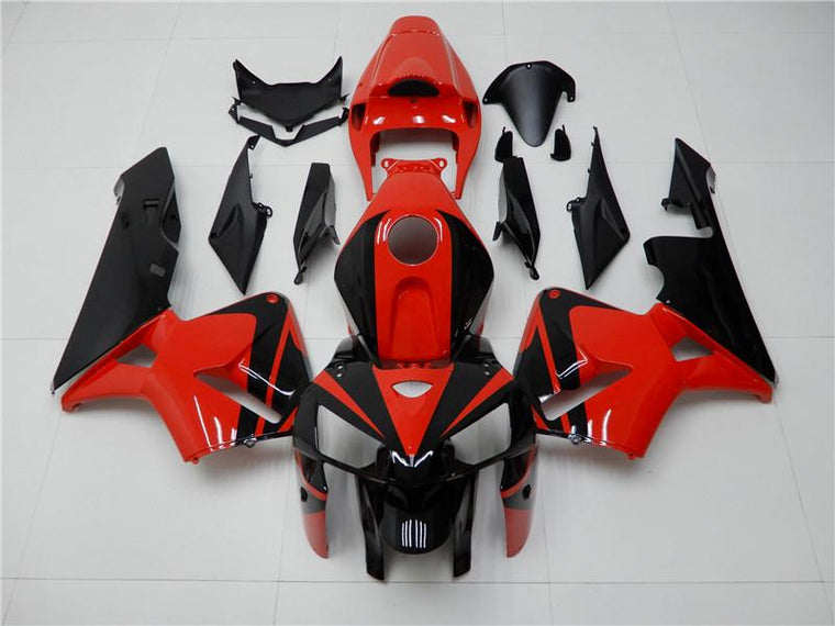 NT Aftermarket Injection ABS Plastic Fairing Kit Fit for CBR600RR 2005 2006 Red Black N096