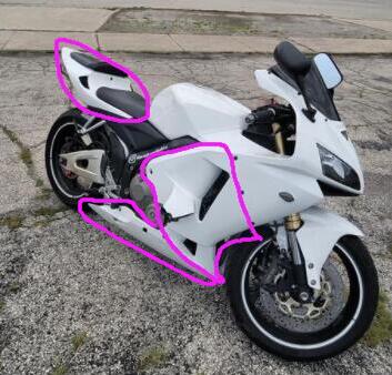 Aftermarket Tail Fairing and Right Side Fairing Fit for Honda CBR600RR 2005-2006 Glossy White