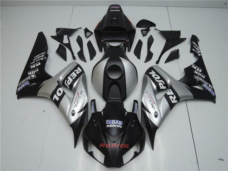 NT Fairing Fit for Honda 2006-2007 CBR1000RR N007- Black Silver | ABS Injection, US Stock