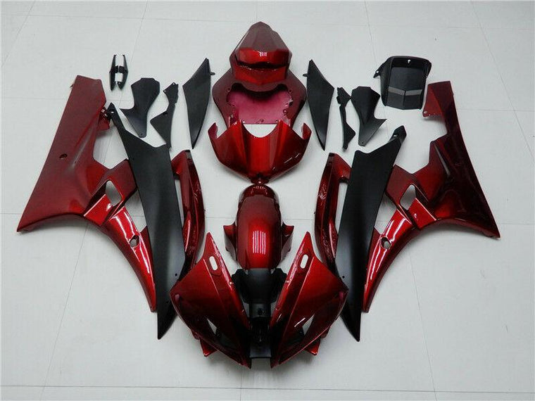 US STOCK NT Aftermarket Injection ABS Plastic Fairing Fit for YZF R6 2006-2007 Red Black N004 Available in CA