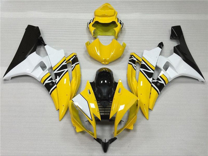 US STOCK NT Aftermarket Injection ABS Plastic Fairing Fit for YZF R6 2006-2007 Yellow White Black N039 Available in CA