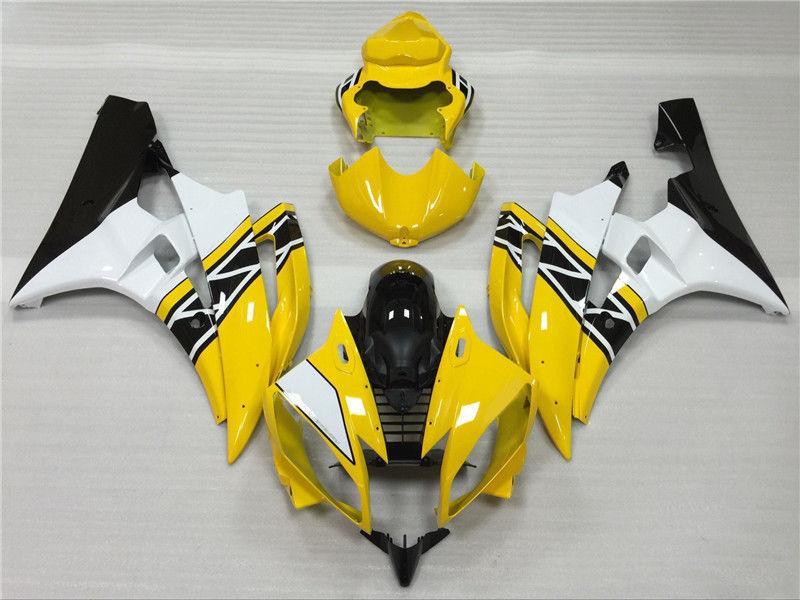 NT Fairing Fit for Yamaha 2006-2007 YZF-R6 N039- Yellow White Black | ABS Injection, US Stock
