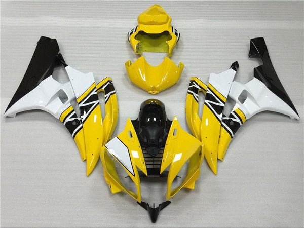 US STOCK NT Aftermarket Injection ABS Plastic Fairing Fit for YZF R6 2006-2007 Yellow White Black N039 Available in CA