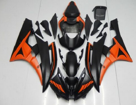 NT Aftermarket Injection ABS Plastic Fairing Fit for YZF R6 2006-2007 Orange Black N044