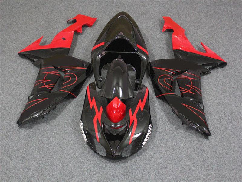 NT Fairing Fit for Kawasaki 2006-2007 ZX-10R N013- Black Red | ABS Injection
