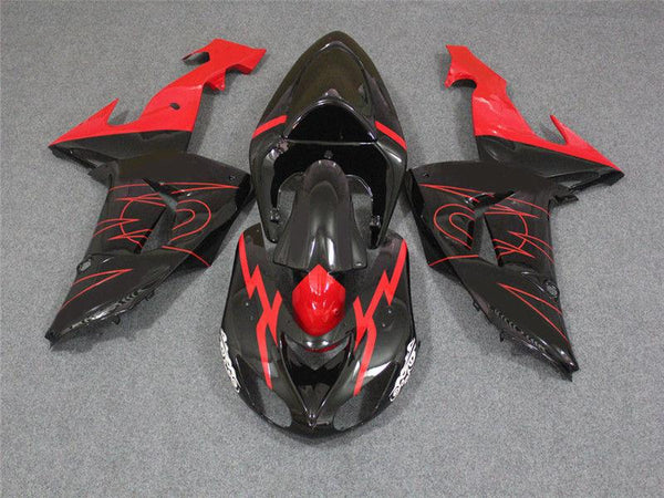 NT Aftermarket Injection ABS Plastic Fairing Fit for ZX10R 2006-2007 Black Red N013