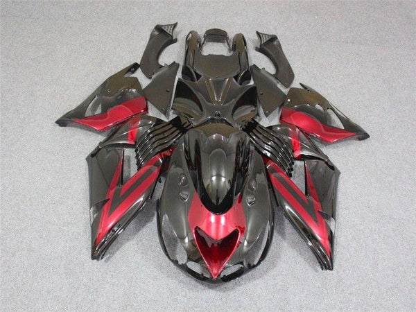 NT Aftermarket Injection ABS Plastic Fairing Fit for ZX14R 2006-2011 Black Red N005