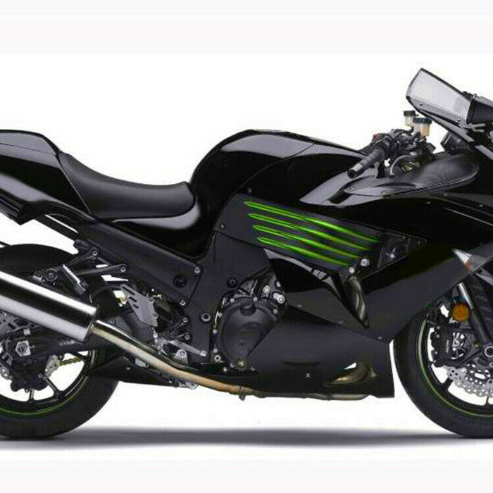 NT Aftermarket Injection ABS Plastic Fairing Fit for ZX14R 2006-2011 Black Green N006