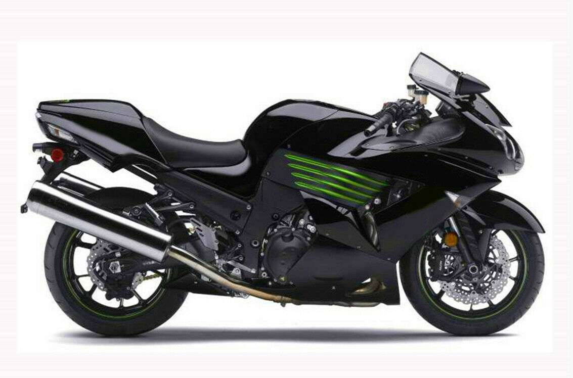 NT Aftermarket Injection ABS Plastic Fairing Fit for ZX14R 2006-2011 Black Green N006