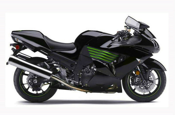 NT Aftermarket Injection ABS Plastic Fairing Fit for ZX14R 2006-2011 Black Green N006