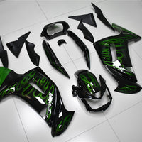 NT Aftermarket ABS Plastic Fairing Fit for EX650R 2006-2010 Green Black N003