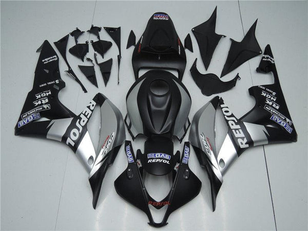 US STOCK NT Aftermarket Injection ABS Plastic Fairing Fit for CBR600RR 2007-2008 Silver Black N062 Available in CA
