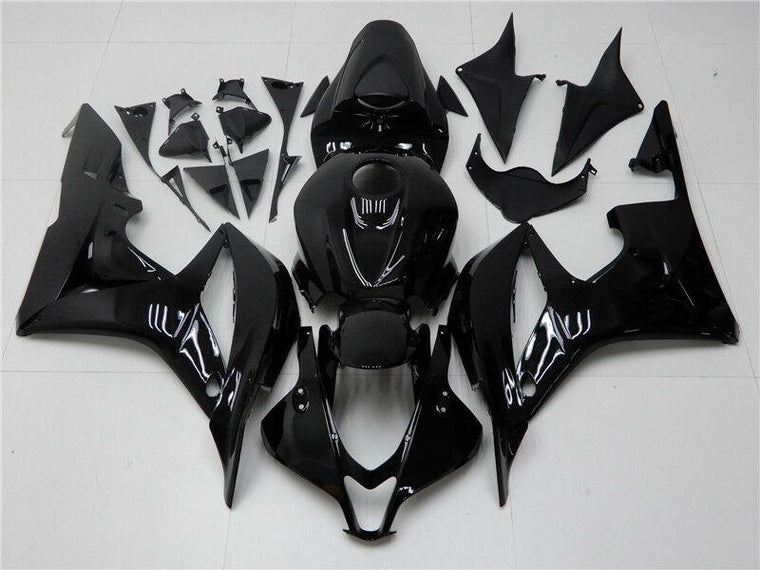 US STOCK NT Aftermarket Injection ABS Plastic Fairing Fit for CBR600RR 2007-2008 Glossy Black N069 Available in CA