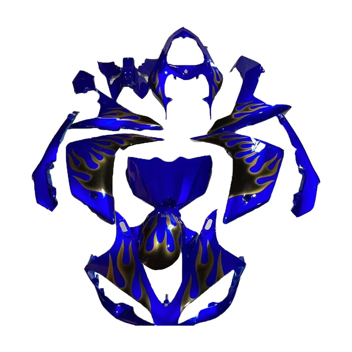 NT Aftermarket Injection Fairing Kit Fit for YZF R1 2007-2008 Blue with Black Flames