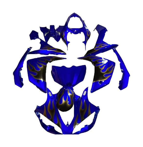NT Aftermarket Injection Fairing Kit Fit for YZF R1 2007-2008 Blue with Black Flames