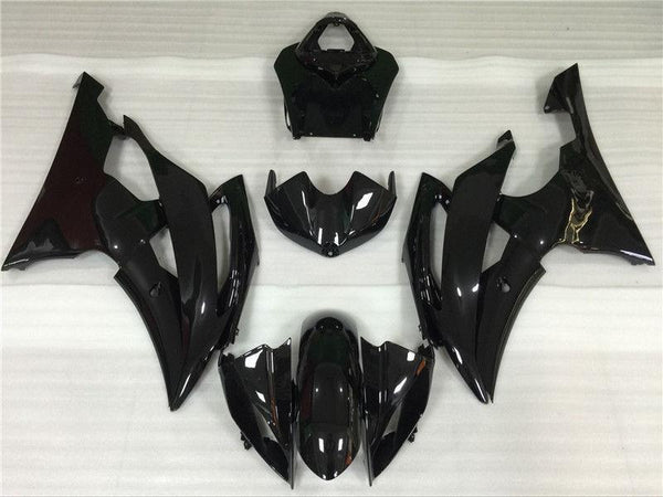 US STOCK NT Aftermarket Injection ABS Plastic Fairing Fit for YZF R6 2008-2016 Glossy Black N059 Available in CA