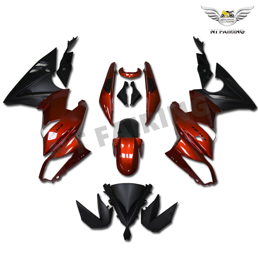 NT Fairing Fit for Kawasaki 2009-2011 EX650R N002- Red Black | ABS