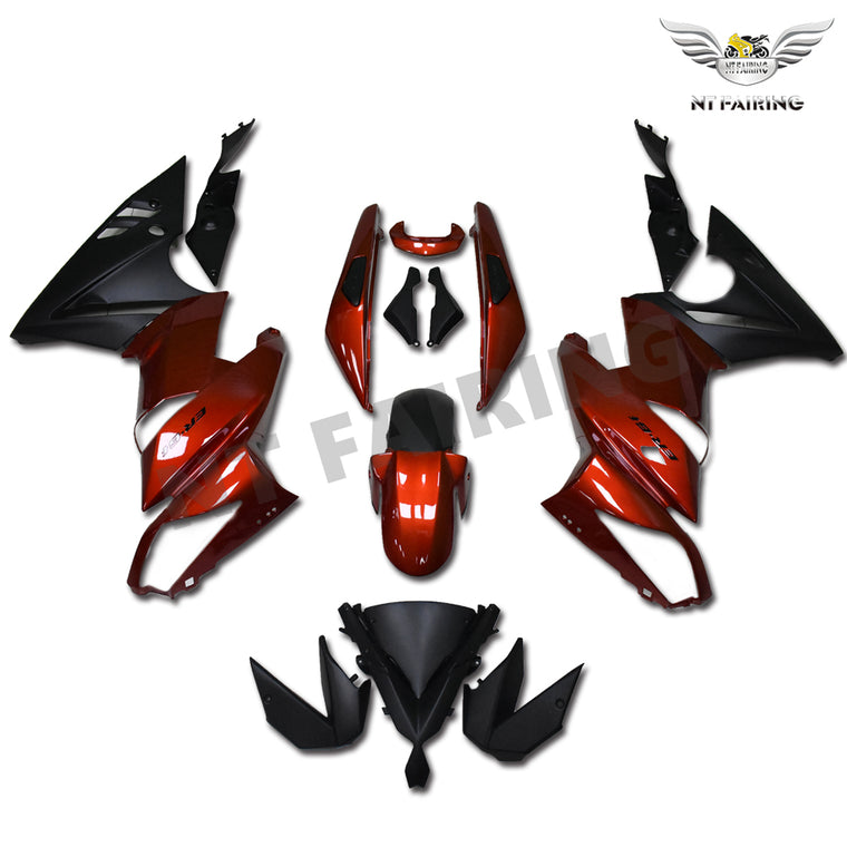 NT Fairing Fit for Kawasaki 2009-2011 EX650R N002- Red Black | ABS
