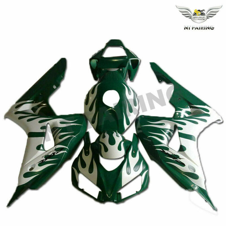 NT Fairing Fit for Honda 2006-2007 CBR1000RR U087- White Flame Green | ABS Injection