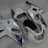 MSB Injection  White Silver Fairing Fit for  2001-2003 GSXR 600 750 l075