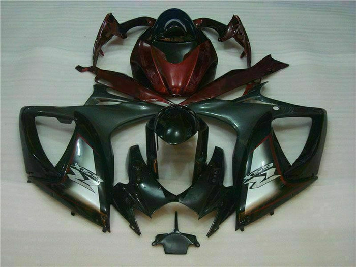 MSB Injection Black Red Fairing Fit for  2006 2007 GSXR 600 750 n025