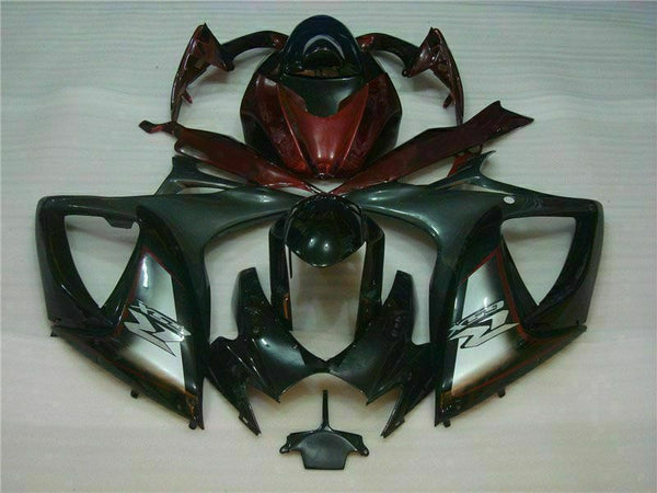 MSB Injection Black Red Fairing Fit for  2006 2007 GSXR 600 750 n025