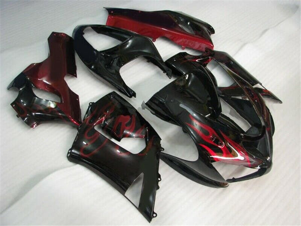 NT Red Black Flames Fairing Fit for 2005 2006 636 ZX6R Injection Molding e09A
