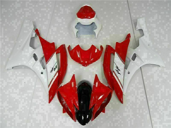 MS Injection Red White ABS Set Fairing Fit for Yamaha 2006-2007 YZF R6 g056