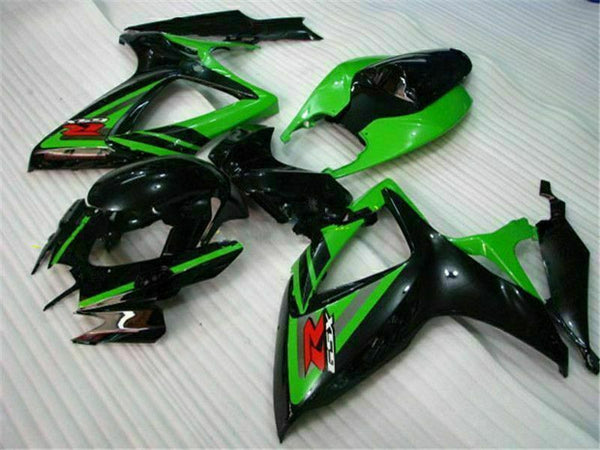MSB Injection Black Green Fairing Fit for  2006 2007 GSXR 600 750 n052
