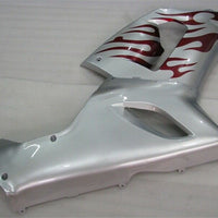 NT Silver Red Flames Fairing Fit for 2005 2006 ZX6R 636 ABS Bodywork Kit e024A